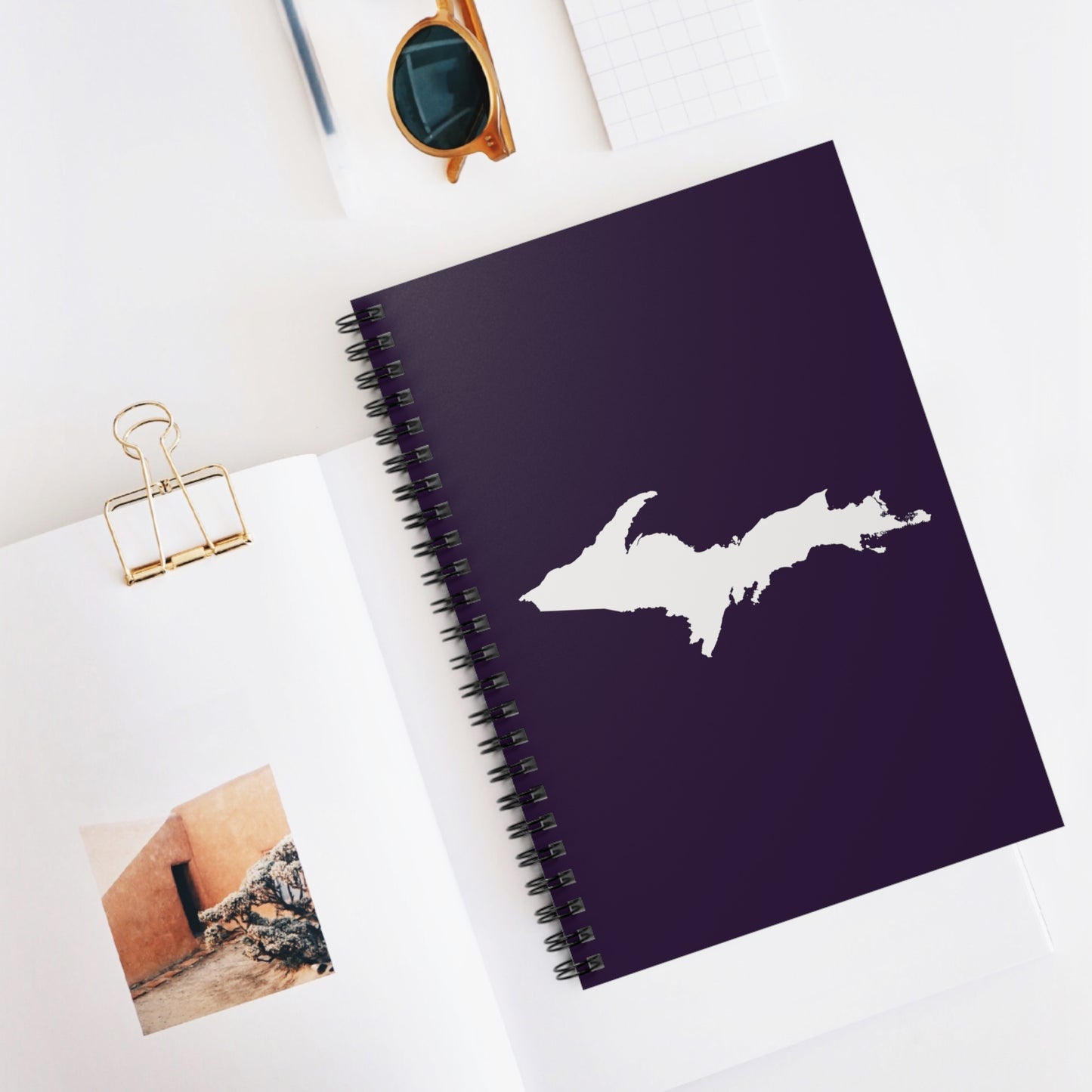 Michigan Upper Peninsula Spiral Notebook (w/ UP Outline) | Blackcurrant