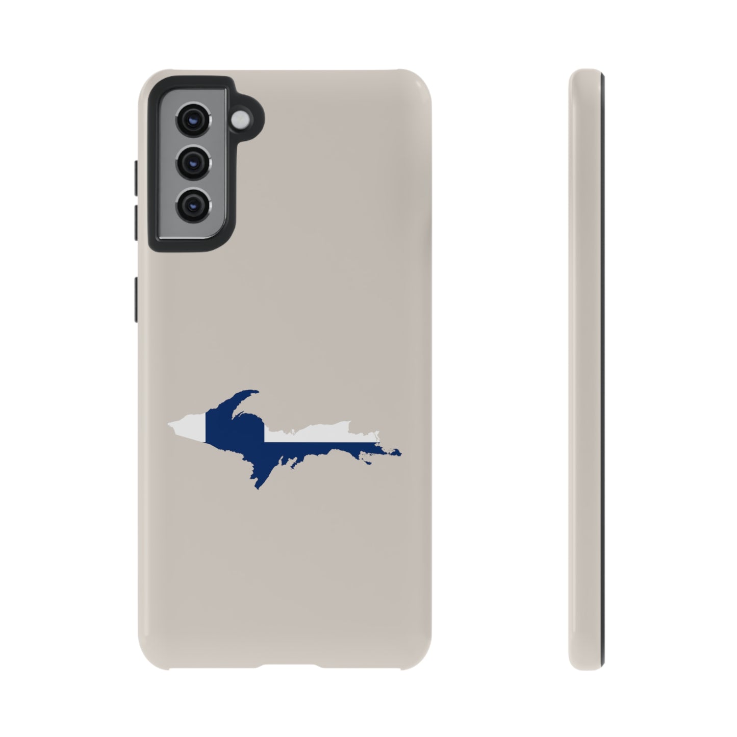 Michigan Upper Peninsula Tough Phone Case (w/ UP Finland Flag Outline) | Samsung & Pixel Android