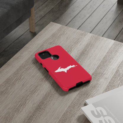 Michigan Upper Peninsula Tough Phone Case (Lighthouse Red w/ UP Outline) | Samsung & Pixel Android