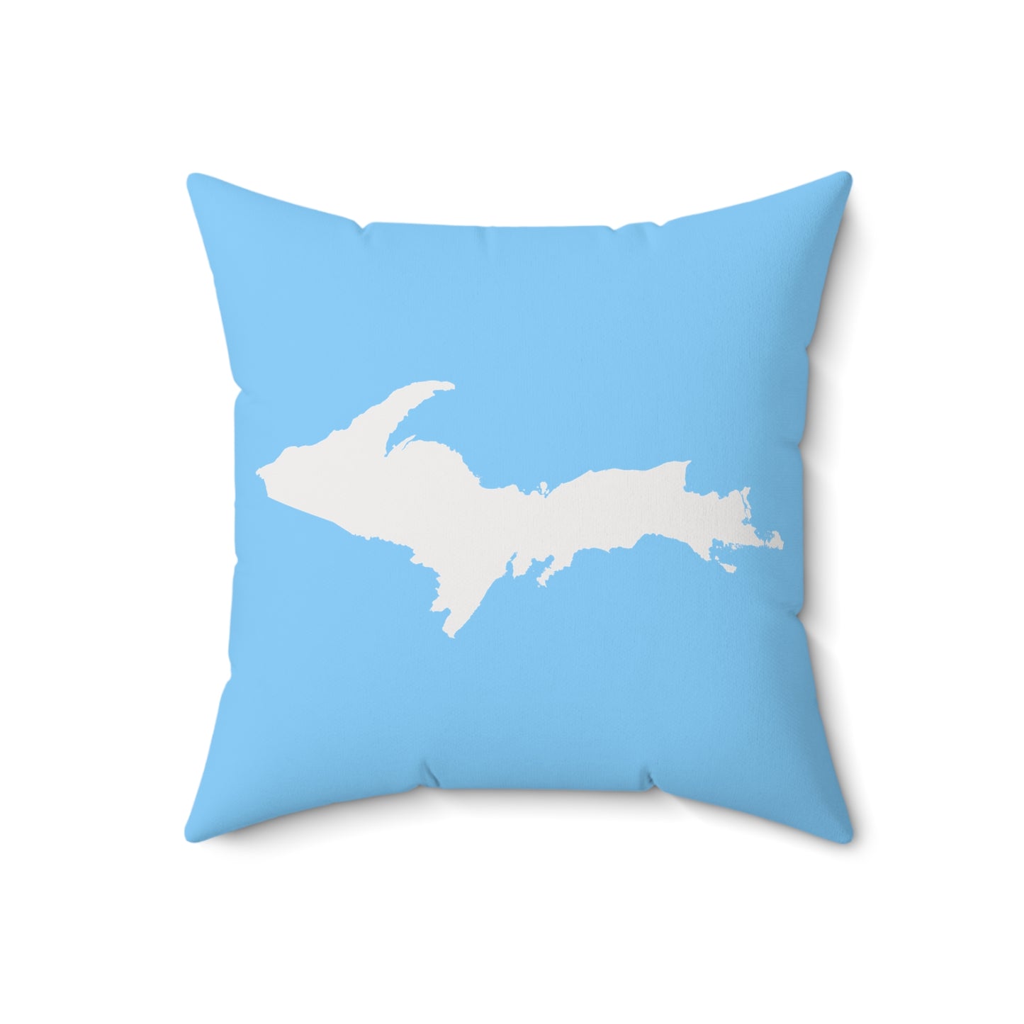 Michigan Upper Peninsula Accent Pillow (w/ UP Outline) | DTW Blue