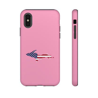 Michigan Upper Peninsula Tough Phone Case ('67 Caddie Pink w/ UP USA Flag Outline) | Apple iPhone