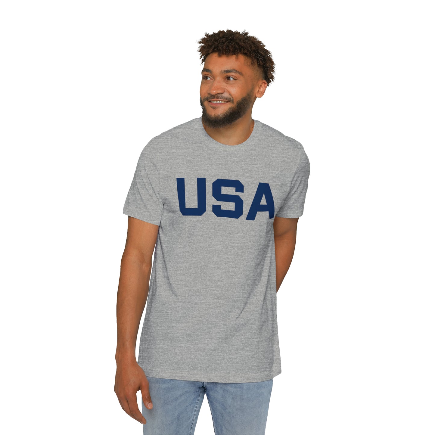 'USA' T-Shirt (Athletic Sans Font) | Made in USA