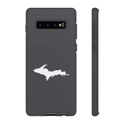 Michigan Upper Peninsula Tough Phone Case (Iron Ore Grey w/ UP Outline) | Samsung & Pixel Android