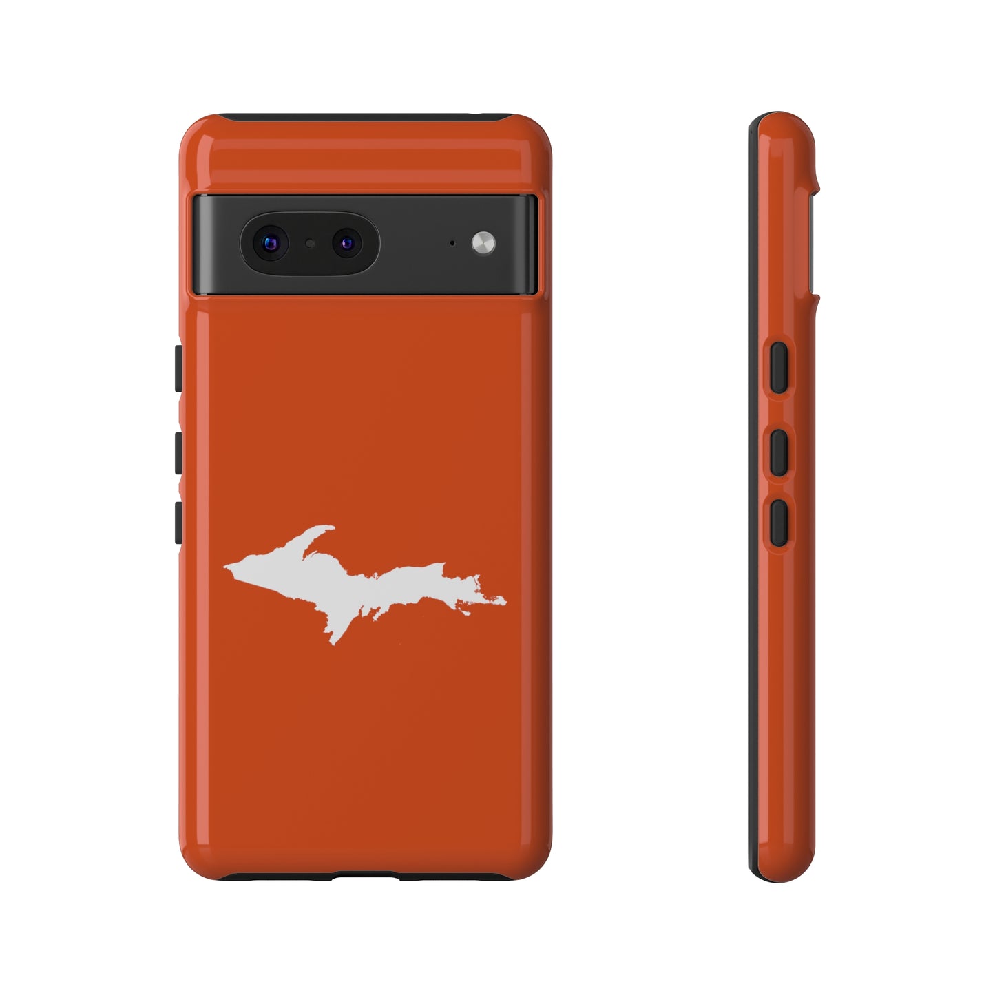 Michigan Upper Peninsula Tough Phone Case (Maple Leaf Orange w/ UP Outline) | Samsung & Pixel Android