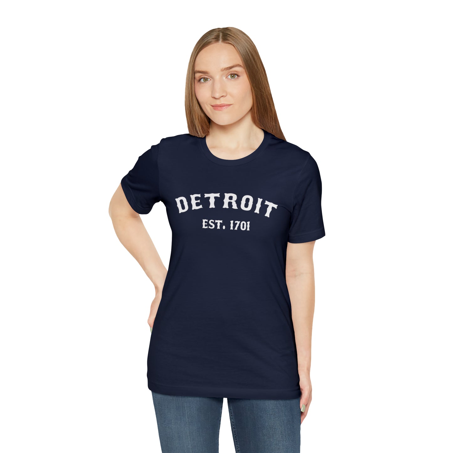 'Detroit EST. 1701' T-Shirt (Ballpark Font) | Unisex Standard