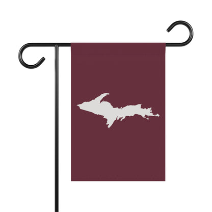 Michigan Upper Peninsula Home & Garden Flag (w/ UP Outline) | Old Mission Burgundy