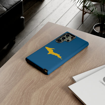 Michigan Upper Peninsula Tough Phone Case (Blueberry w/ Gold UP Outline) | Samsung & Pixel Android