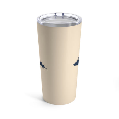 Michigan Upper Peninsula Tumbler (w/ UP Outline) | Champagne White - 20oz