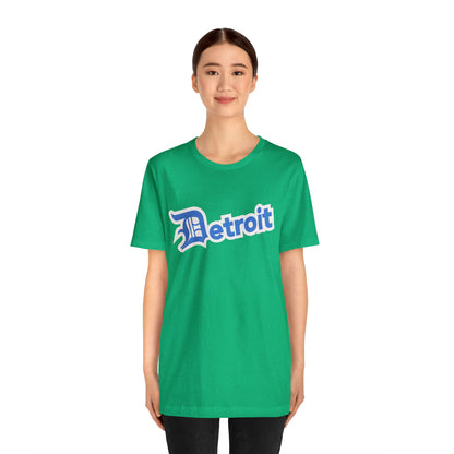 'Detroit' T-Shirt (Azure w/ Old English 'D') | Unisex Standard