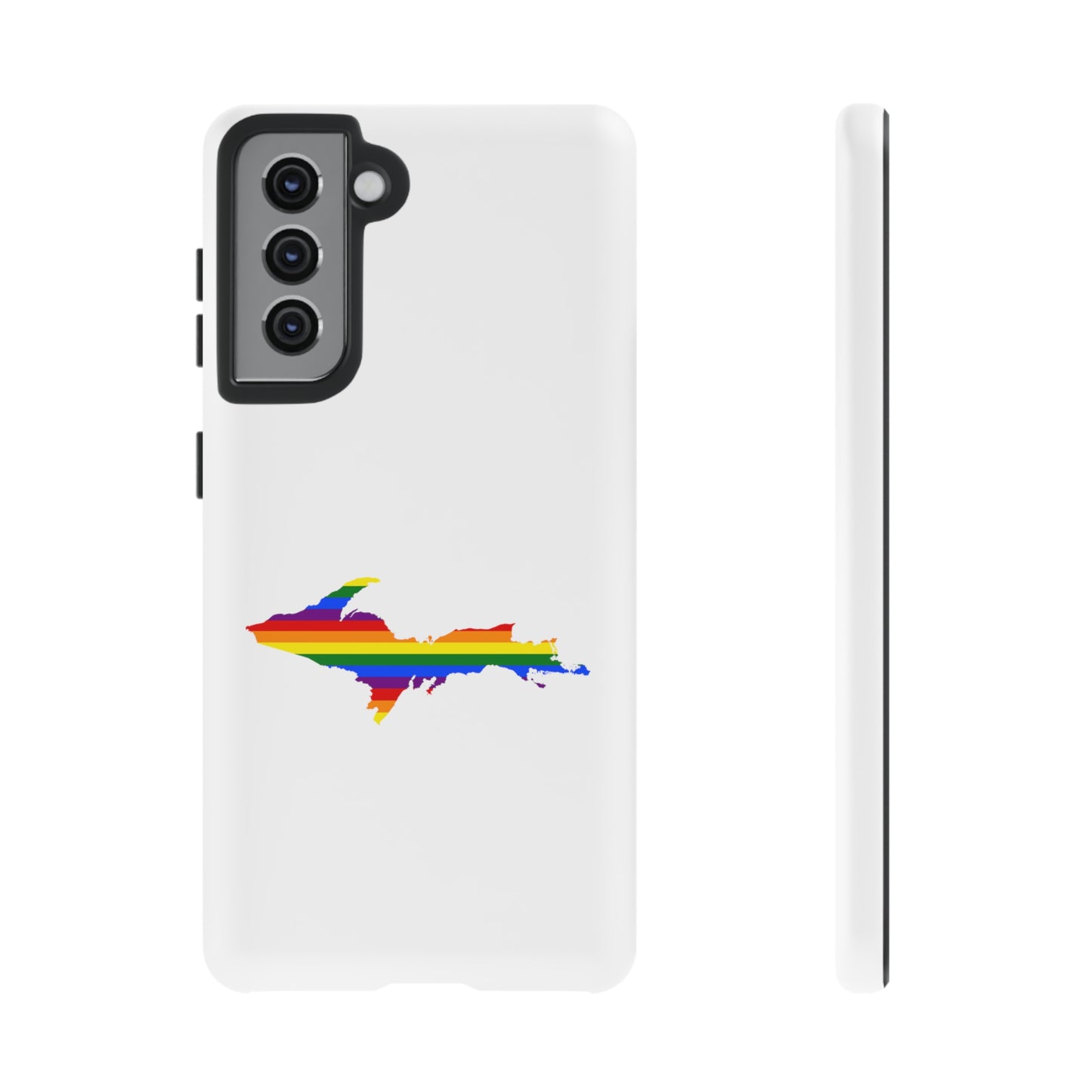 Michigan Upper Peninsula Tough Phone Case (w/ UP Pride Flag Outline) | Samsung & Pixel Android