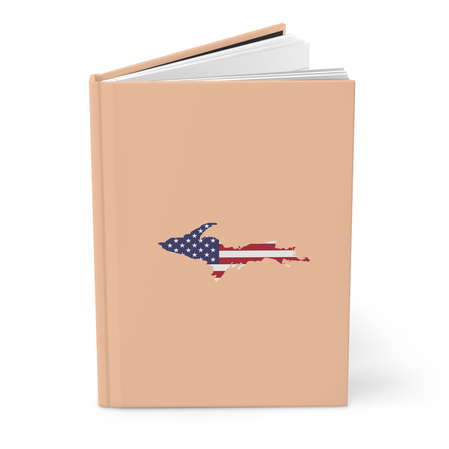 Michigan Upper Peninsula Hardcover Journal (w/ UP USA Flag) | Ruled - Peach