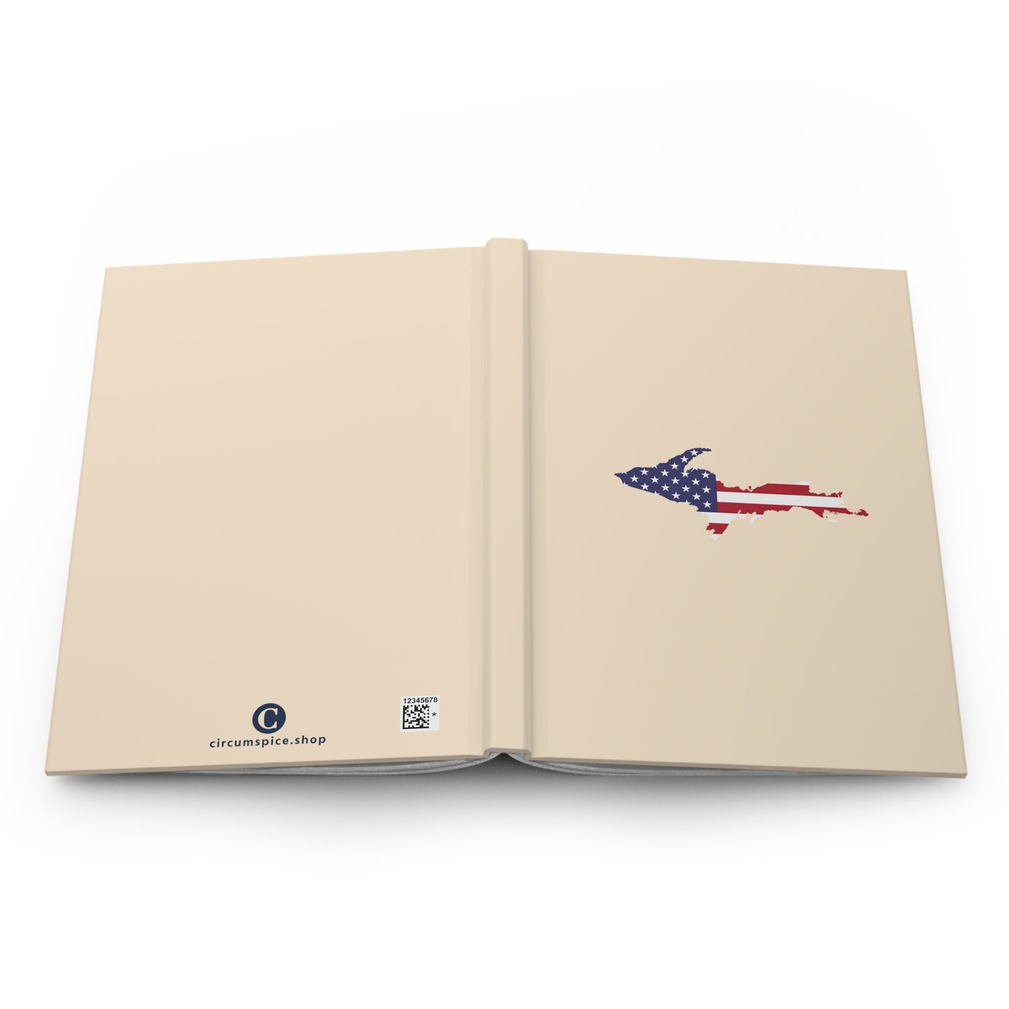 Michigan Upper Peninsula Hardcover Journal (w/ UP USA Flag) | Ruled - Champagne White