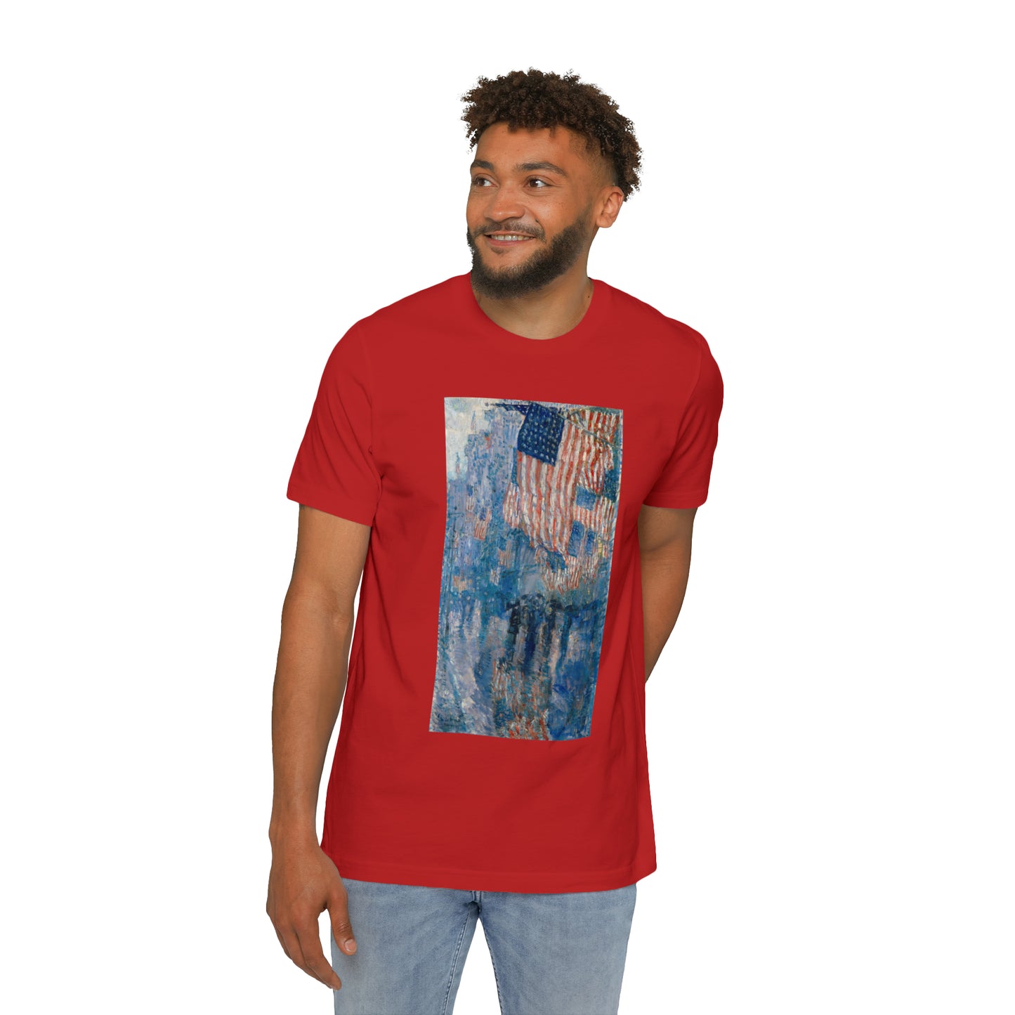 'Avenue in the Rain' Painting T-Shirt (Hassam, 1917) | Made in USA