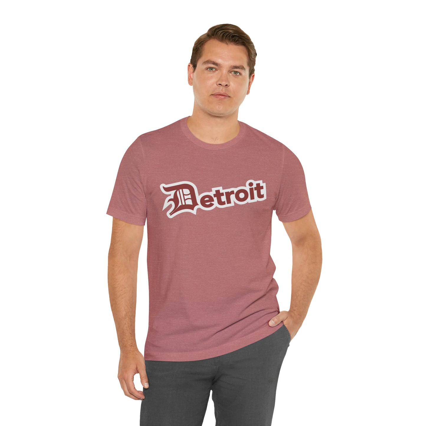 'Detroit' T-Shirt (Ore Dock Red w/ Old English 'D') | Unisex Standard