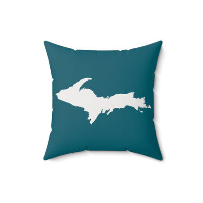 Michigan Upper Peninsula Accent Pillow (w/ UP Outline) | Auburn Hills Teal