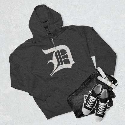 Detroit 'Old English D' Hoodie (Full-Body 'D') | Unisex Full Zip