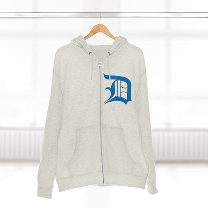 Detroit 'Old English D' Hoodie (Azure) | Unisex Full Zip