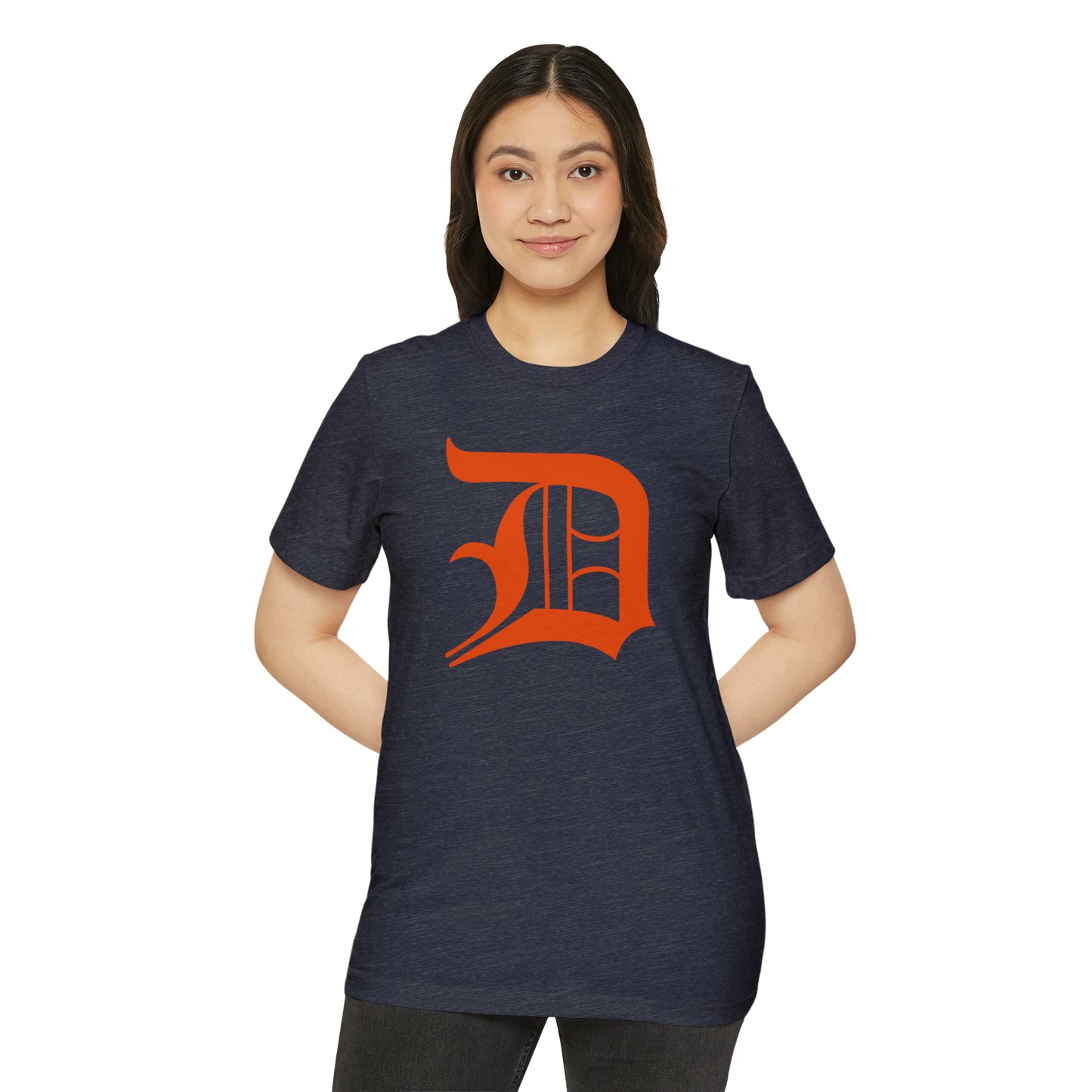 Detroit 'Old English D' T-Shirt (Maple Leaf Orange) | Unisex Recycled Organic