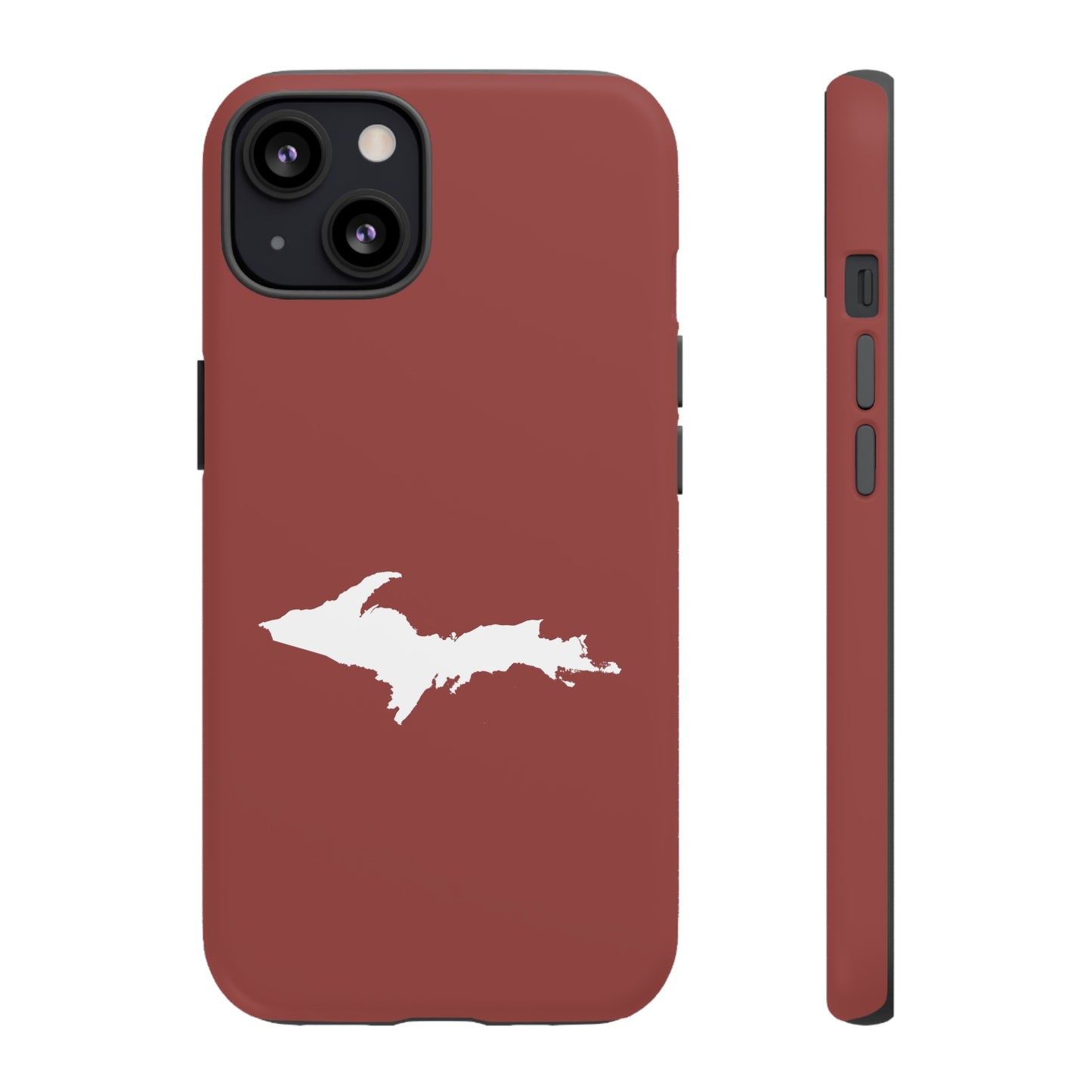 Michigan Upper Peninsula Tough Phone Case (Ore Dock Red w/ UP Outline) | Apple iPhone