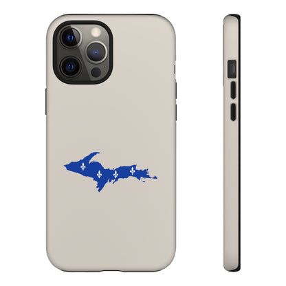 Michigan Upper Peninsula Tough Phone Case (Canvas Color w/ UP Quebec Flag Outline) | Apple iPhone