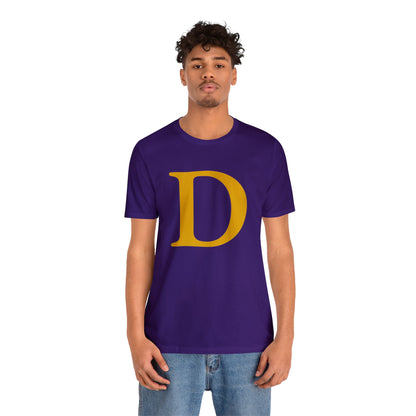 Detroit 'Old French D' T-Shirt (Gold Full Body Outline) | Unisex Standard Fit