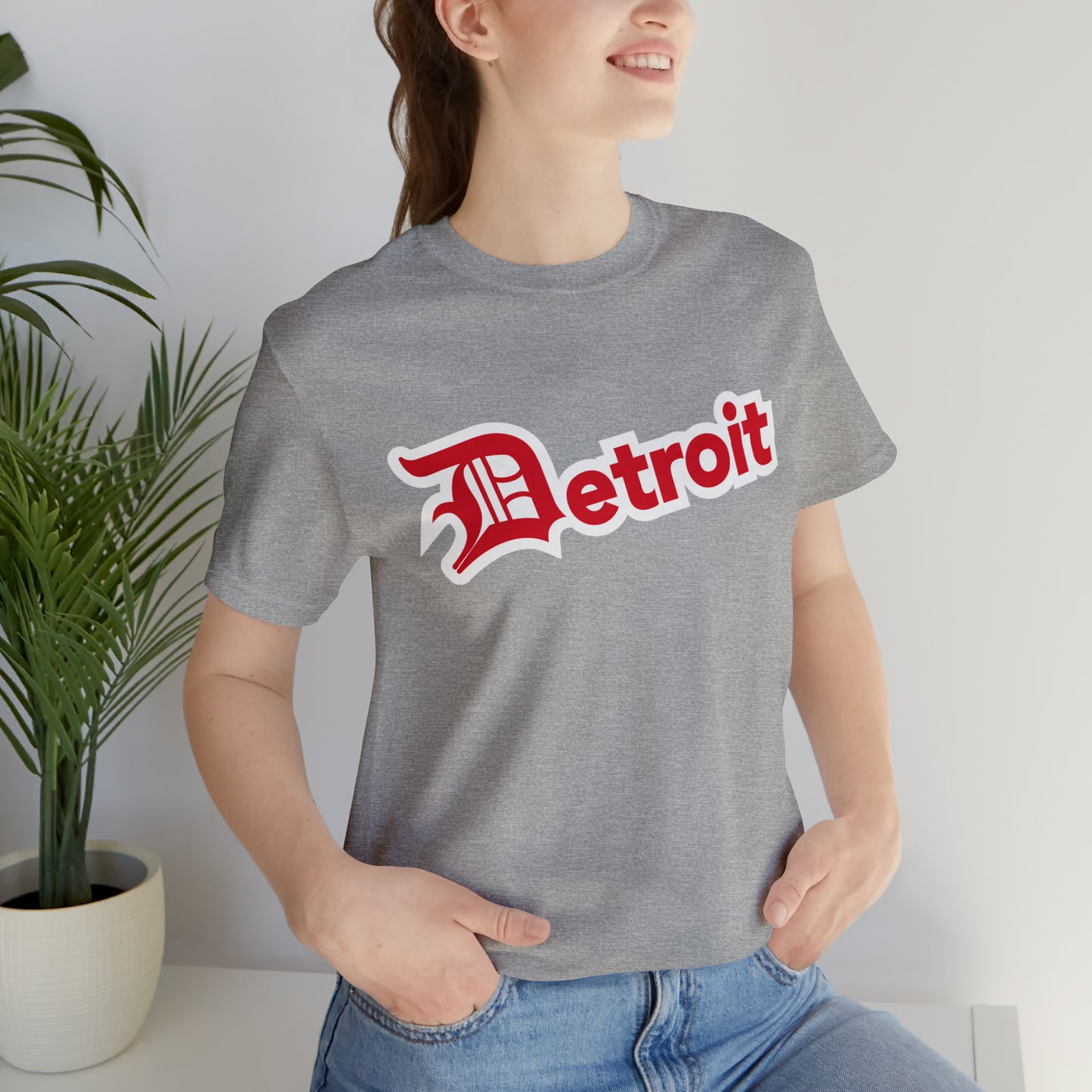 'Detroit' T-Shirt (Aliform Red w/ Old English 'D') | Unisex Standard