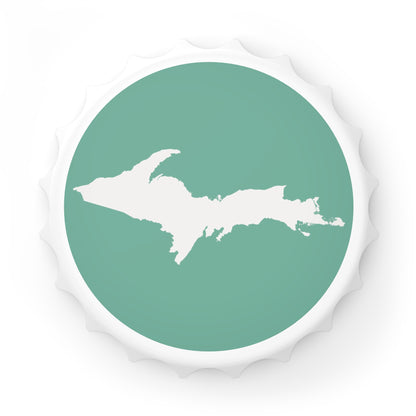 Michigan Upper Peninsula Bottle Opener (w/ UP Outline) | Metallic Mint Green