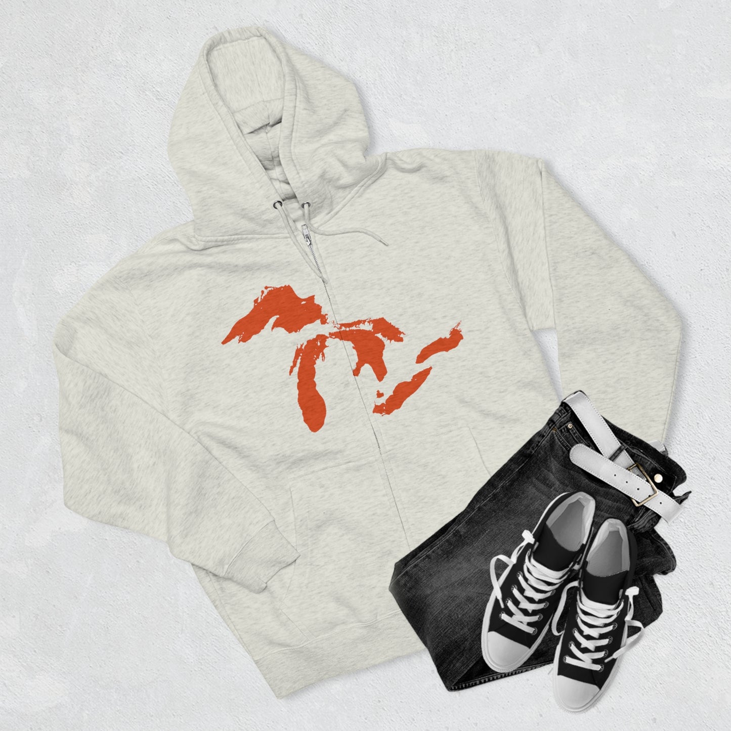 Great Lakes Hoodie (Maple Leaf Orange) | Unisex Full Zip