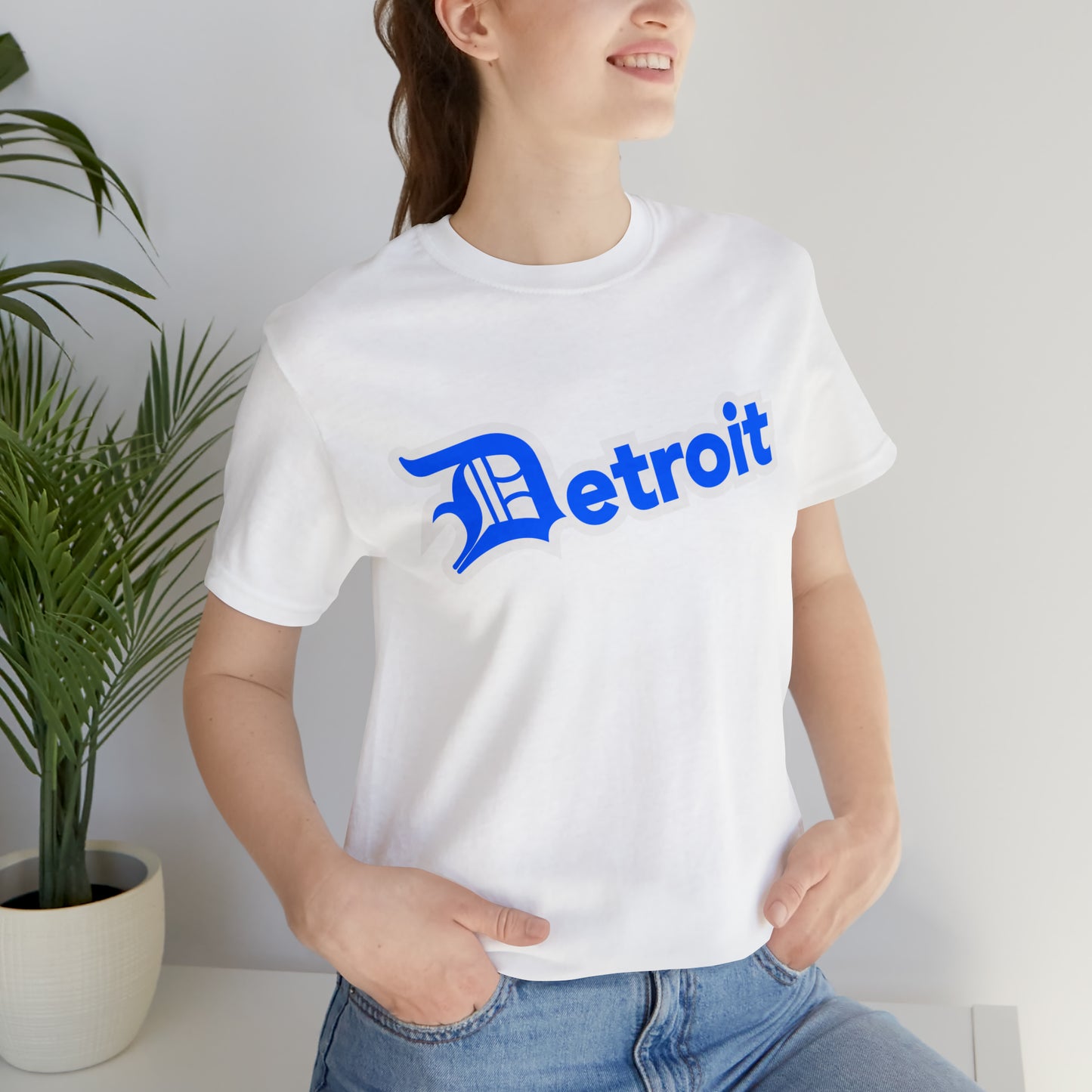 'Detroit' T-Shirt (MotorTown Blue w/ Old English 'D') | Unisex Standard