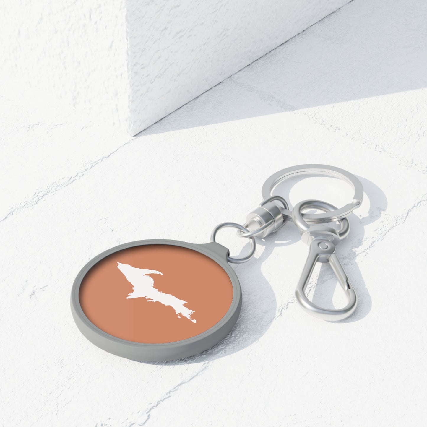 Michigan Upper Peninsula Keyring (w/ UP Outline) | Copper Color