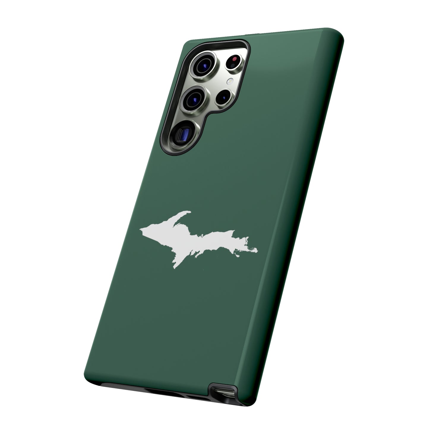 Michigan Upper Peninsula Tough Phone Case (Ginger Ale Green w/ UP Outline) | Samsung & Pixel Android