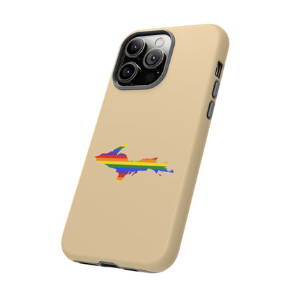 Michigan Upper Peninsula Tough Phone Case (Maple Color w/ UP Pride Flag Outline) | Apple iPhone