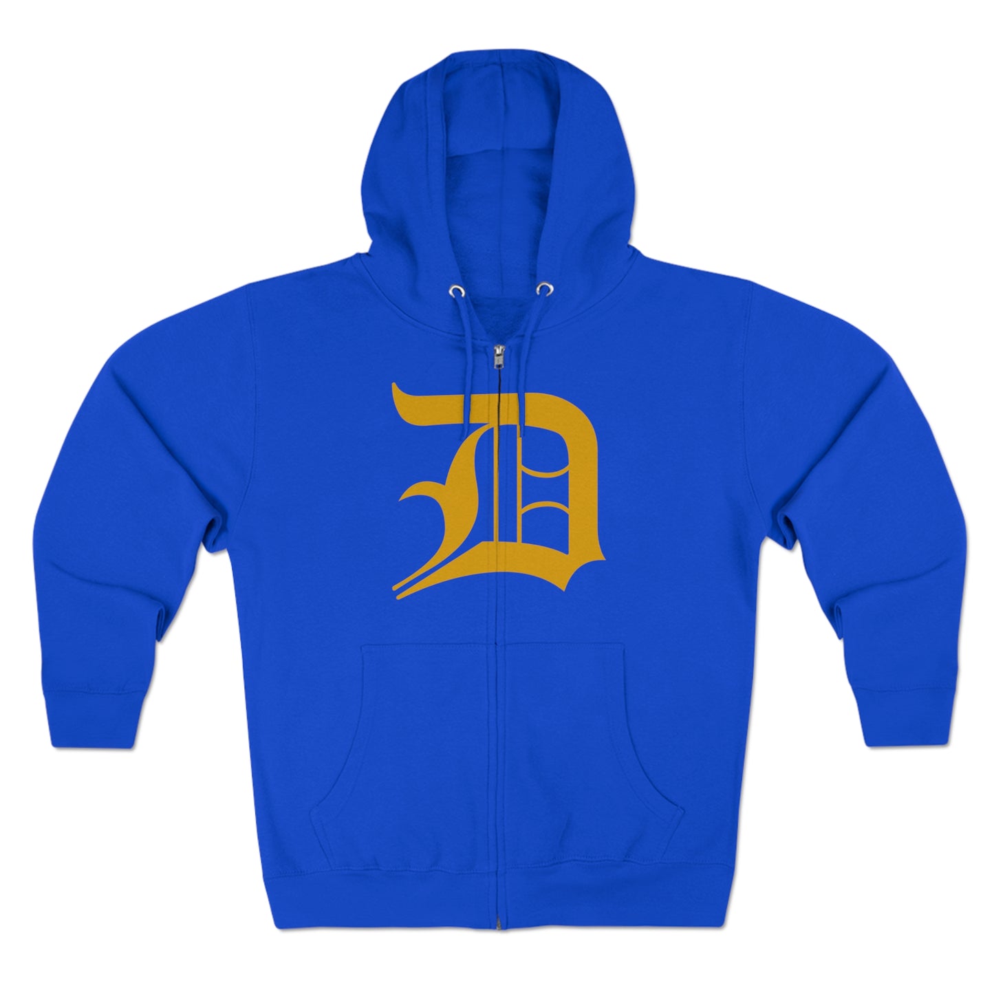 Detroit 'Old English D' Hoodie (Full-Body Gold) | Unisex Full Zip