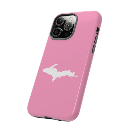 Michigan Upper Peninsula Tough Phone Case ('67 Caddie Pink w/ UP Outline) | Apple iPhone