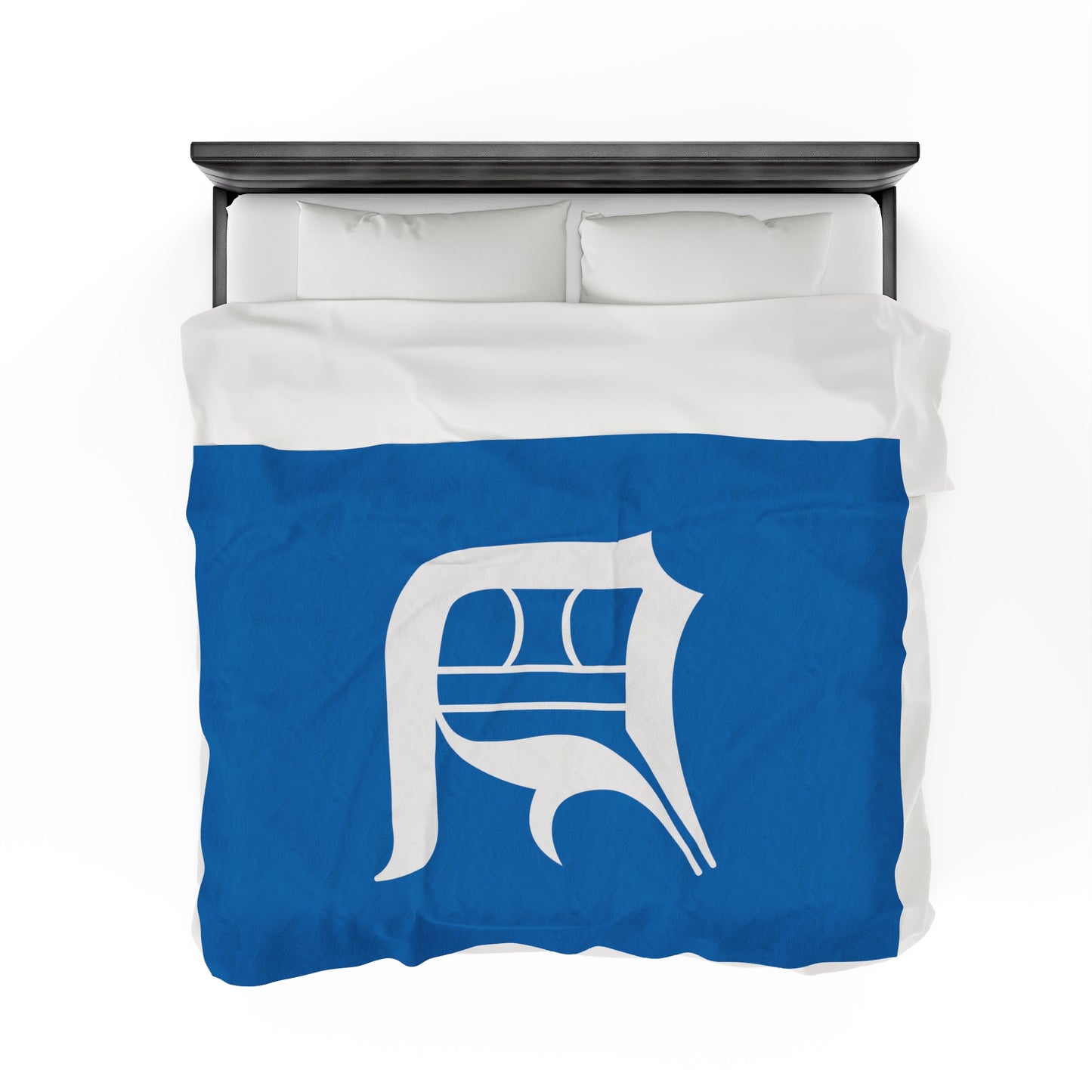 Detroit 'Old English D' Plush Blanket | Azure