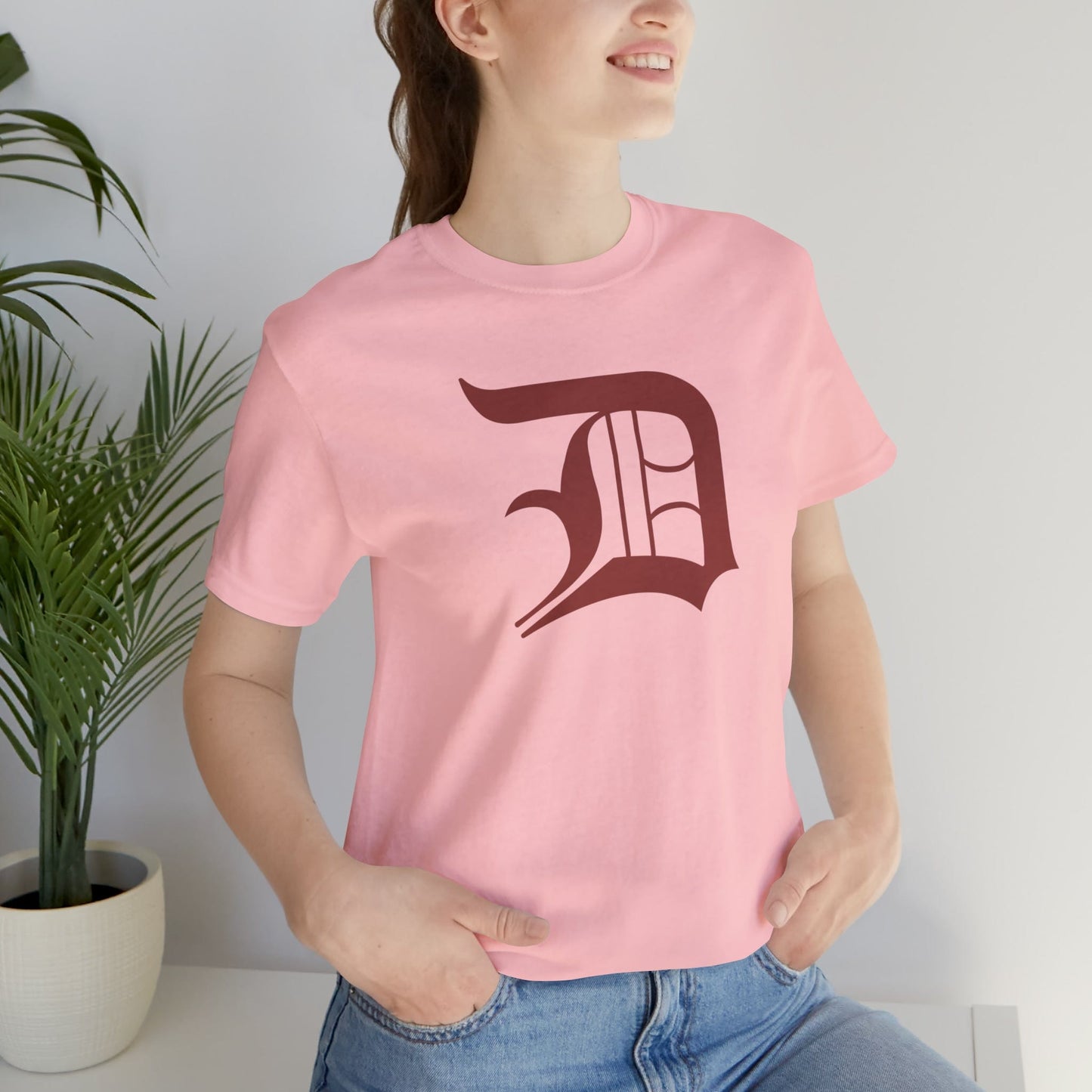 Detroit 'Old English D' T-Shirt (Ore Dock Red) | Unisex Standard