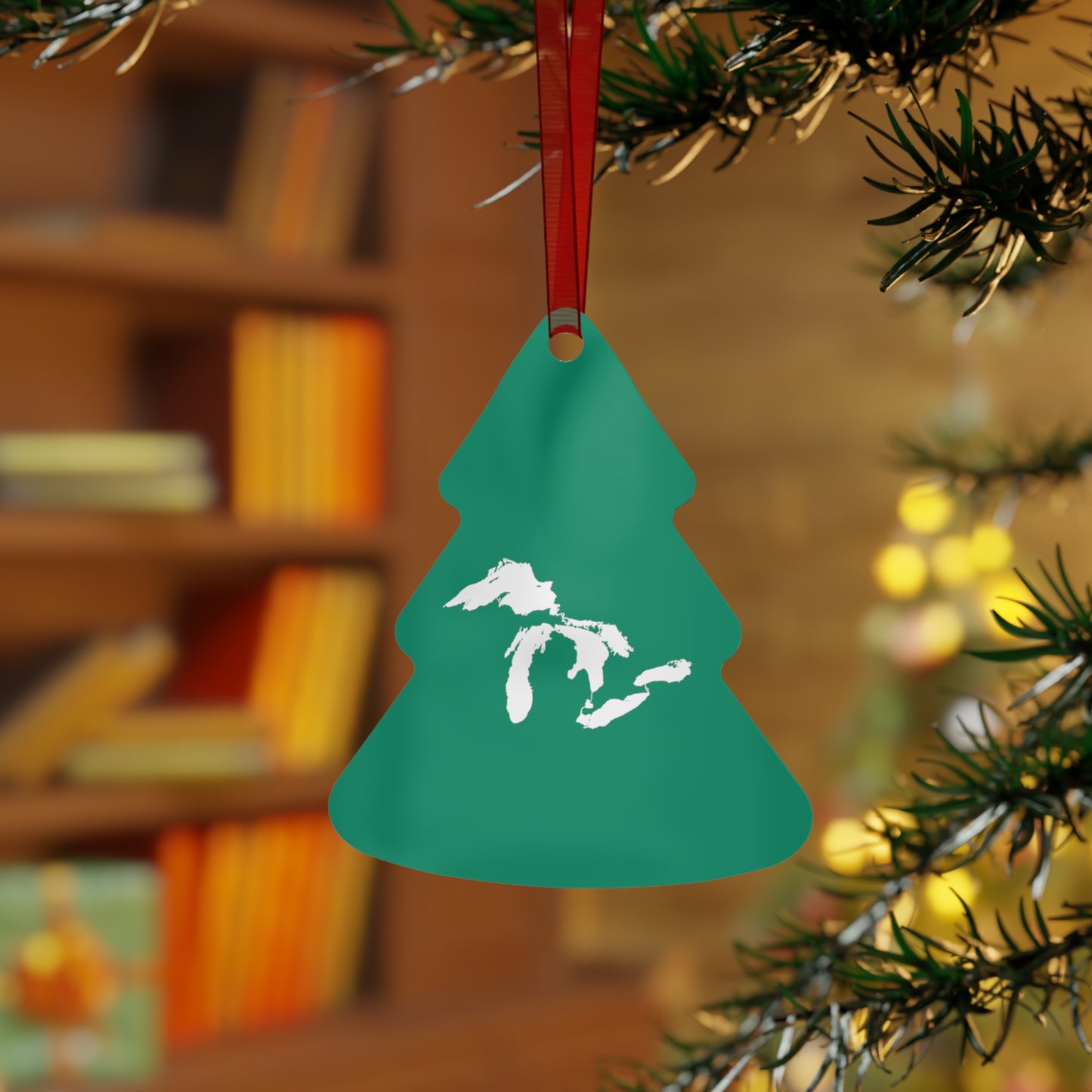 Great Lakes Christmas Ornament | Metal - Emerald Green