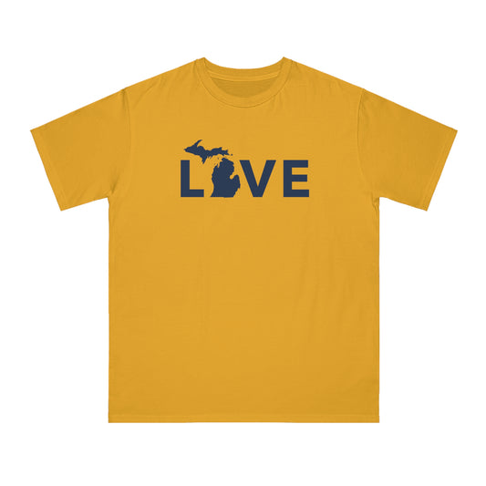 Michigan 'Love' T-Shirt (Geometric Sans Font) | Organic Unisex