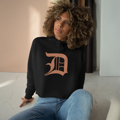 Detroit 'Old English D' Cropped Hoodie (Copper Color)