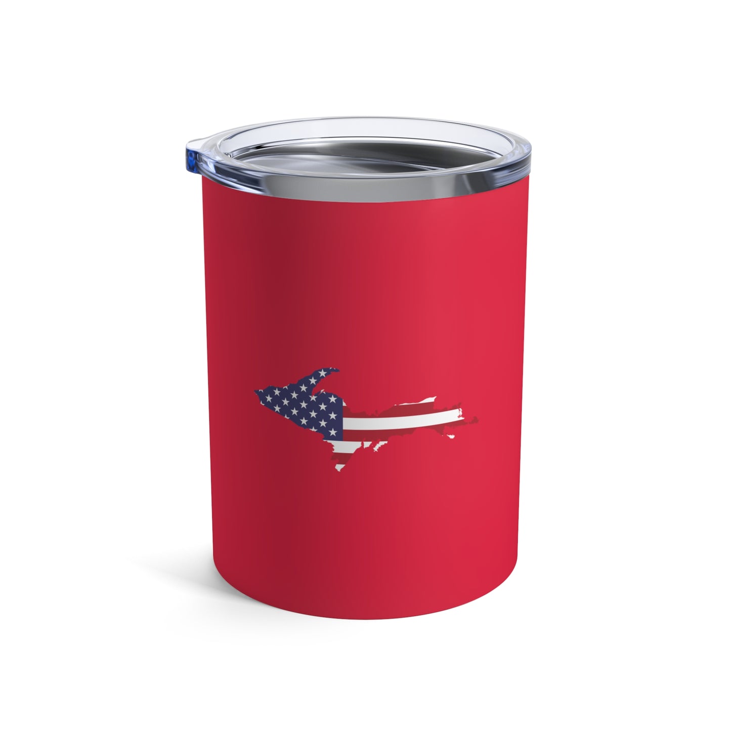 Michigan Upper Peninsula Tumbler (w/ UP USA Flag) | Lighthouse Red - 10oz