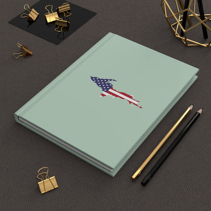 Michigan Upper Peninsula Hardcover Journal (w/ UP USA Flag) | Ruled - Sea Green