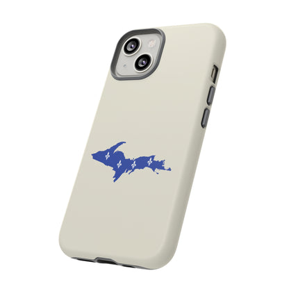 Michigan Upper Peninsula Tough Phone Case (Ivory White w/ UP Quebec Flag Outline) | Apple iPhone