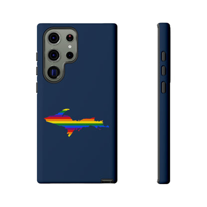 Michigan Upper Peninsula Tough Phone Case (Navy w/ UP Pride Flag Outline) | Samsung & Pixel Android