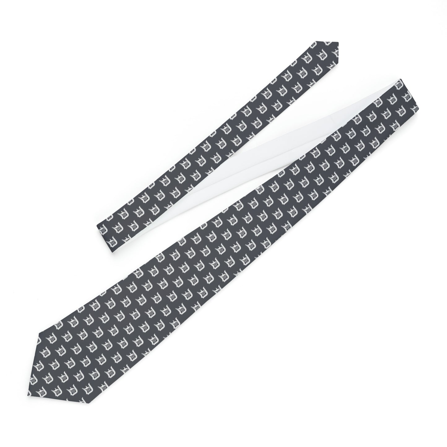 Detroit 'Old English D' Necktie | Iron Ore Grey