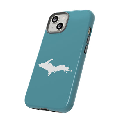 Michigan Upper Peninsula Tough Phone Case (Lake Huron Blue w/ UP Outline) | Apple iPhone