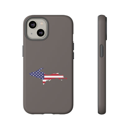 Michigan Upper Peninsula Tough Phone Case (Warren Tank Grey w/ UP USA Outline) | Apple iPhone
