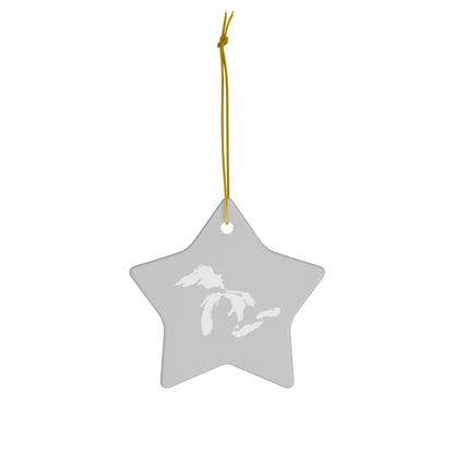 Great Lakes Christmas Ornament (Platinum) | Ceramic - 4 Shapes