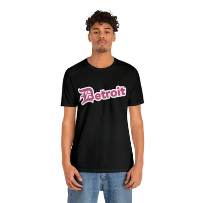 'Detroit' T-Shirt (Apple Blossom Pink w/ Old English 'D') | Unisex Standard