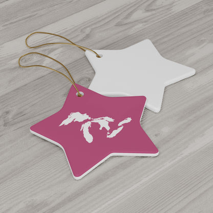 Great Lakes Christmas Ornament (Apple Blossom Pink) | Ceramic