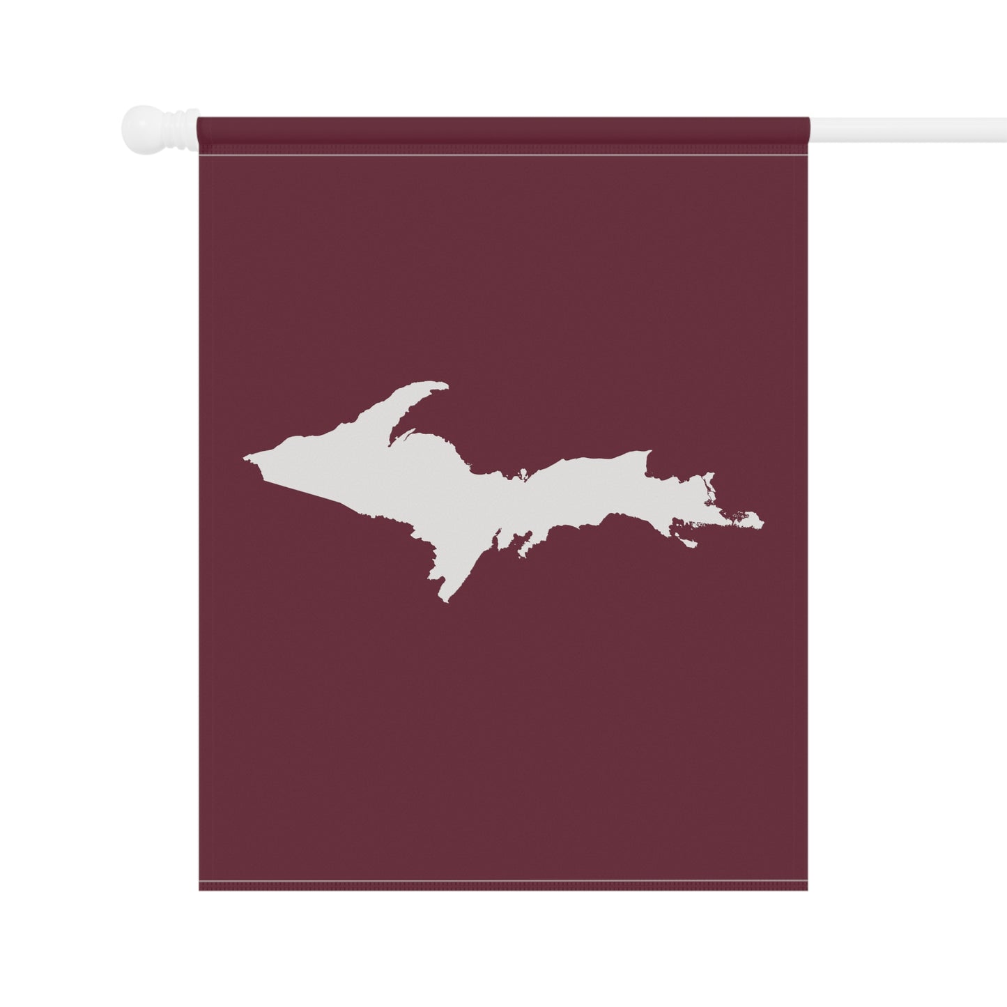 Michigan Upper Peninsula Home & Garden Flag (w/ UP Outline) | Old Mission Burgundy